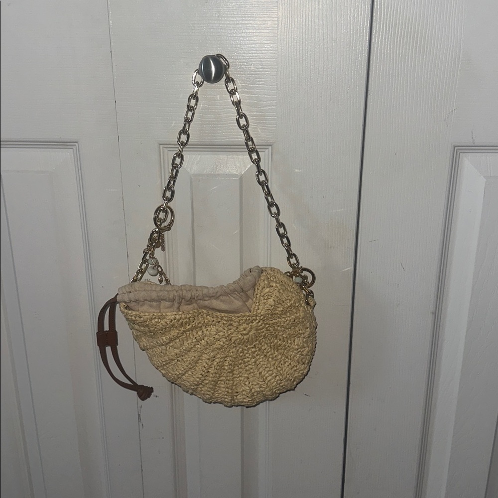 Chicos Rattan Sea Shell Shape Bag with Charms - Picture 2 of 3